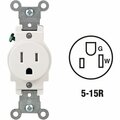 Leviton 15A White Commercial Grade 5-15R Tamper Resistant Single Outlet R52-T5015-0WS